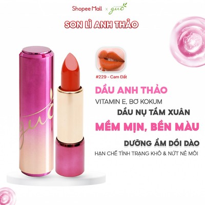 [Cam đất tôn da 100% thiên nhiên an toàn] Son Lì Anh Thảo Màu Cam Đất Valencio GUO 5gr