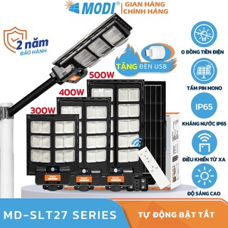 Đèn năng lượng mặt trời liền thể, đèn cao áp cảm biến modi solar chống nước loại 300w, 400w, 500w