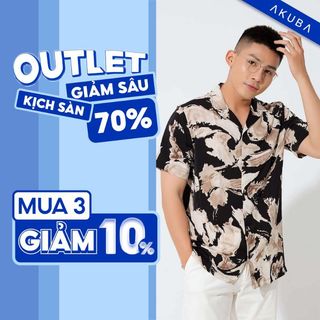 Áo sơ mi nam tay ngắn họa tiết hoa AKUBA form regular, chất liệu mango vải nhẹ, mát, thấm hút tốt 01AB2104