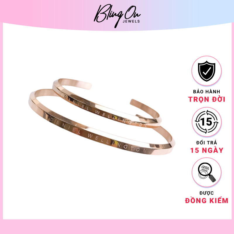 Lắc Tay Đôi Cuff DW Vòng Tay Đôi Cuff CK Vòng tay titan không gỉ Khắc Tên Theo Yêu Cầu