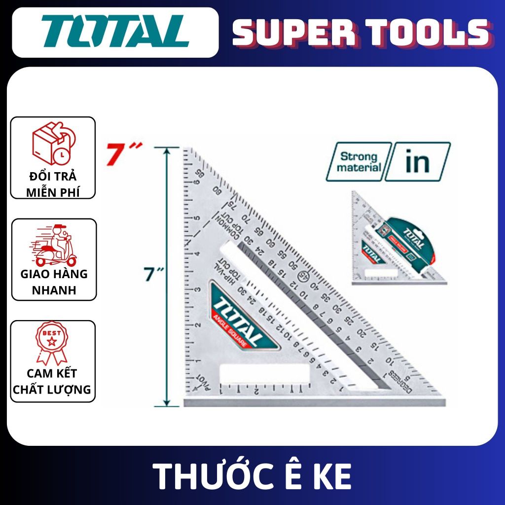 ĐỒ NGHỀ TOTAL Thước ê ke  TMT61201<HÀNG CHÍNH HÃNG>