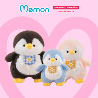 Gấu bông chim cánh cụt đeo yếm Memon thú nhồi bông cánh cụt mặc yếm cao cấp dễ thương