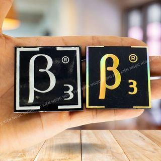 Logo loa b3 vuông 5cm dán thùng loa - 2 tem