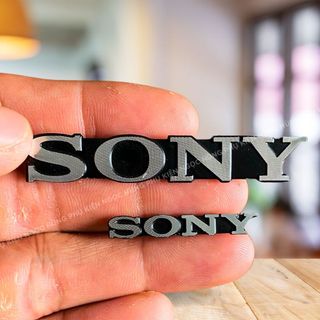 Tem logo sony nhôm cứng dán loa - dán tivi - dán amply - giá 1 chiếc