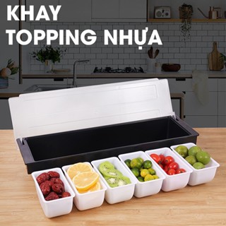 [ Sỉ ] Khay đựng topping 3,4,5,6 ngăn - Hộp đựng đồ topping - Thiết bị máy móc pha chế