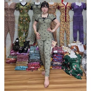 [Size 40-48kg] Bộ Mặc Nhà Quần Dài Ống Ôm