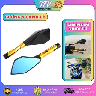 Gương chiếu hậu xe máy Rizoma 5 cạnh Loại 2, kính chiếu hậu gắn chân kính cho AB, Vision, Vario,...