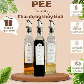 Chai rót dầu ăn thuỷ tinh dáng vuông 250ml - Peehomedecor