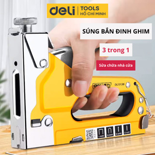 Súng bắn ghim Kìm bắn đinh ghim DELI TOOLS cầm tay mẫu mới có tăng lực, đa năng, tiện dụng
