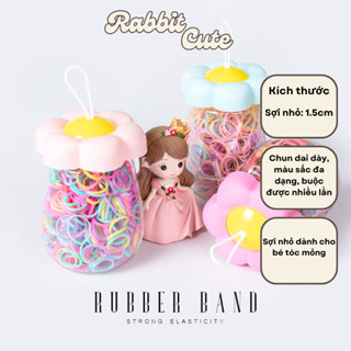  Hộp chun buộc tóc nắp hoa cho bé dây nịt buộc tóc không đau nhiều màu sắc buộc không đứt 