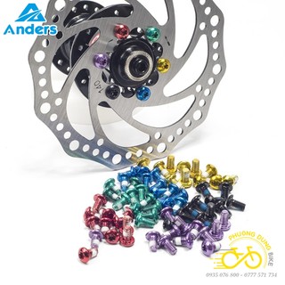 Bộ 12 Ốc vít T25 ANDERS M5x10mm dành cho ốc phanh đĩa xe đạp