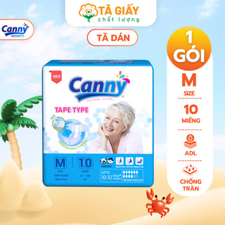 Tã Dán Người Già CANNY Siêu Thấm, Bỉm Dán Người Già Chính Hãng Size M, M/L, XL (10 miếng/gói)