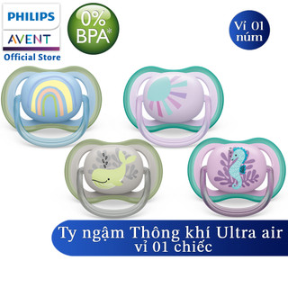 Núm ty ngậm Philips Avent thông khí - Hình Nhân Vật Ngộ Nghĩnh, Núm Đơn Có Hộp Cho Bé Từ 0-6 Tháng Và 6-18 Tháng