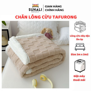 Chăn lông cừu Tafurong Suhali Shop 2m x 2m3, chăn đông dày full size to rộng ấm áp