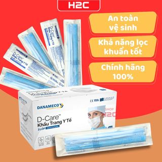 Khẩu trang y tế ĐÃ TIỆT TRÙNG Danameco 1 cái/gói-50 cái/ hộp