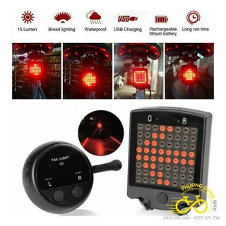 Đèn hậu - Đèn sau xi nhan 64 Led xe đạp có điều khiển Wireless Remote
