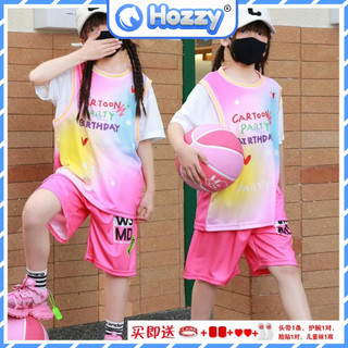 Bộ thể thao bóng rổ bé gái trẻ em size đại 20-55kg Hozzy hàng QC cao cấp chất thông hơi mềm mát