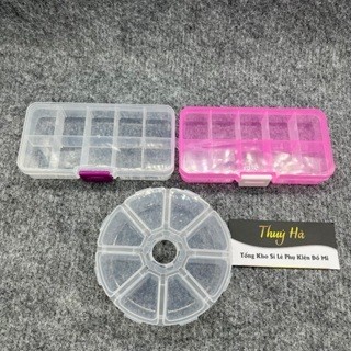 Hộp nhựa 8-10 ô - ngăn tiện dụng - đựng mi,nail móng,trang sức,mi fan - Dụng cụ nối mi Thúy Hà