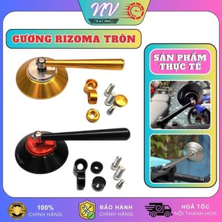 Gương chiếu hậu xe máy mẫu Tròn Rizoma thời trang, kính chiếu hậu mini gắn chân kính cho AB, Wave,…