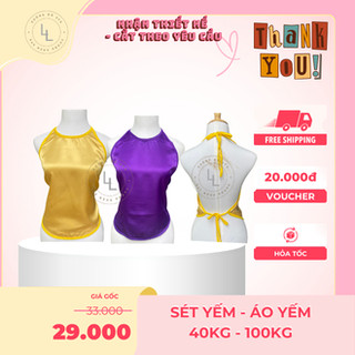 Bộ yếm spa Lan Lan, Set bộ áo yếm quần đùi vải lụa mềm mát nhiều màu mặc massage, tắm trắng, thư giãn spa thoải mái