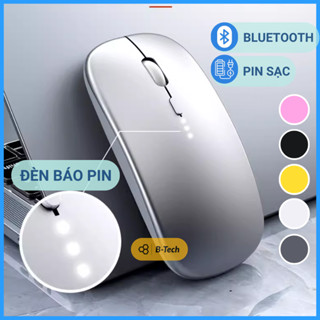 Chuột bluetooth macbook không dây pin sạc, có đèn báo pin, nút êm không tiếng động W330 cho laptop, pc,.. BTech TPHCM