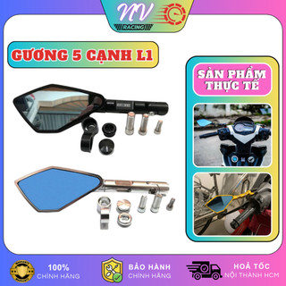 Kính chiếu hậu xe máy Rizoma mini 5 cạnh loại 1 hàng full nhôm, gương chiếu hậu xe máy nhiều xe