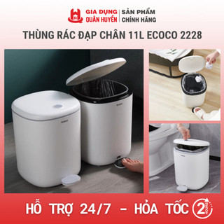 Thùng rác đạp chân thông minh 11L ECOCO nắp kín, chống mùi, 2 chế độ mở hiện đại 2228