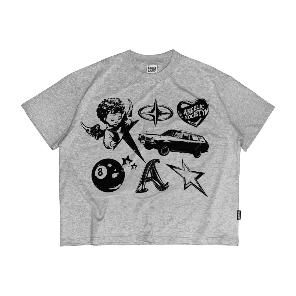 Áo Thun Form Boxy Angelic Society The Star Màu Xám Tiêu Angel Land Chính Hãng | BigBuy360 - bigbuy360.vn