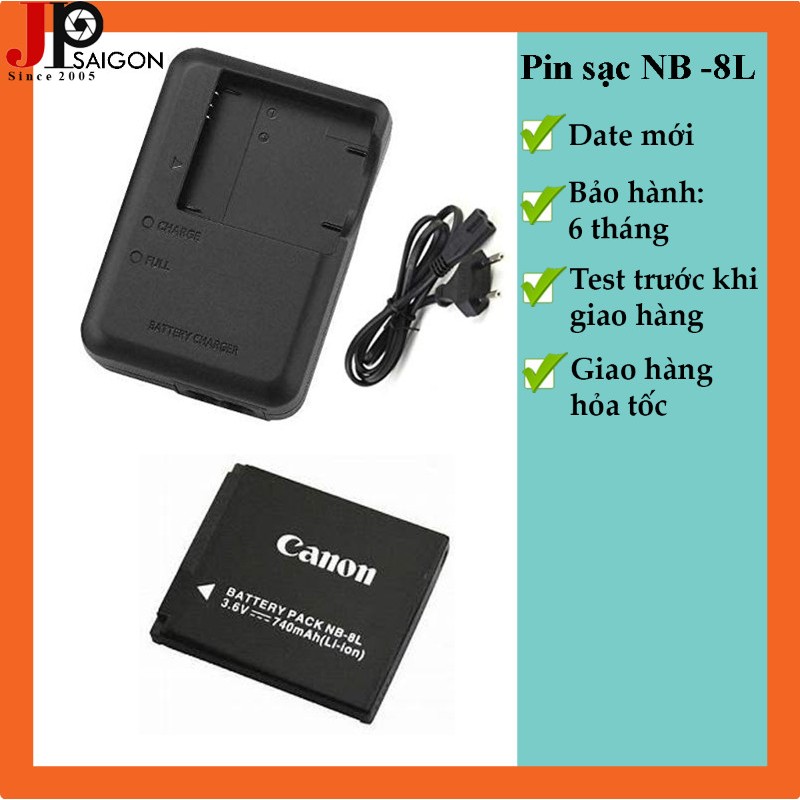 PIN SẠC THAY THẾ CHO MÁY ẢNH CANON NB-8L