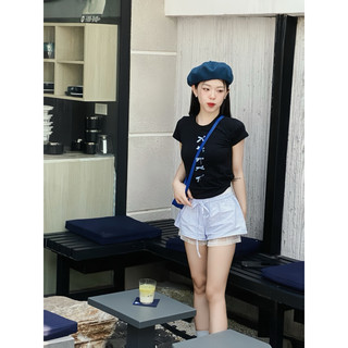  @Tiemvaixinh Set Áo Babytee Nơ Mix Quần Short Kẻ Sọc Hot Trend 