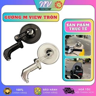 Gương chiếu hậu xe máy Mview Tròn, kính chiếu hậu cao cấp gắn chân kính cho AB, Vision, SH, SH Mode