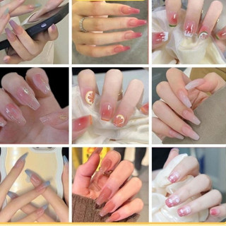 Set móng tay giả 24 nailbox AAA iLita ngắn trơn xinh xắn cute dễ thương tặng kèm keo dán phụ kiện làm nail