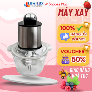 Máy Xay Thịt Đa Năng Công Suất Lớn 300W Cối Thủy Tinh Kèm 4 Lưỡi Dao Siêu Sắc Bén, 3 Nấc Điều Chỉnh Tiện Lợi