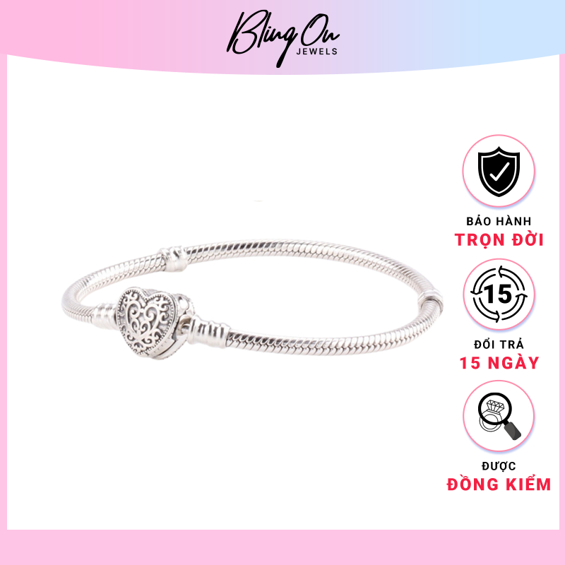 Vòng tay Pandora black Silver 5006 -Lắc tay bạc S925- Full box, túi xách