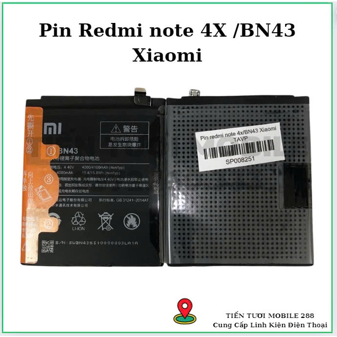 Pin xiaomi BN43, Redmi note 4x,mới
