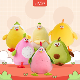 Gấu bông gà bụng to Tazin thú nhồi bông gà bụng bự trái cây đội hoa mềm mịn cao cấp