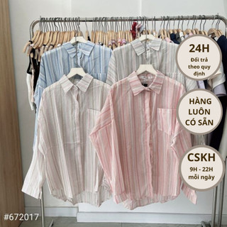 Sơ mi tay dài kẻ sọc màu #672017