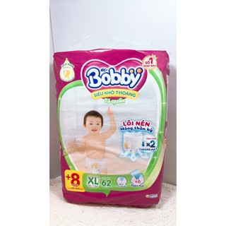 Tã quần Bobby Size XL 62 Miếng (tặng 8 miếng)