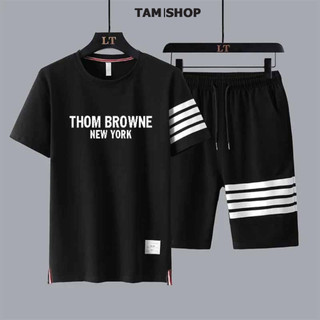 Bộ thể thao nam nữ THOM mùa hè chất cotton thun mè ,set quần áo unisex form dáng trẻ trung năng động - TÂM SHOP