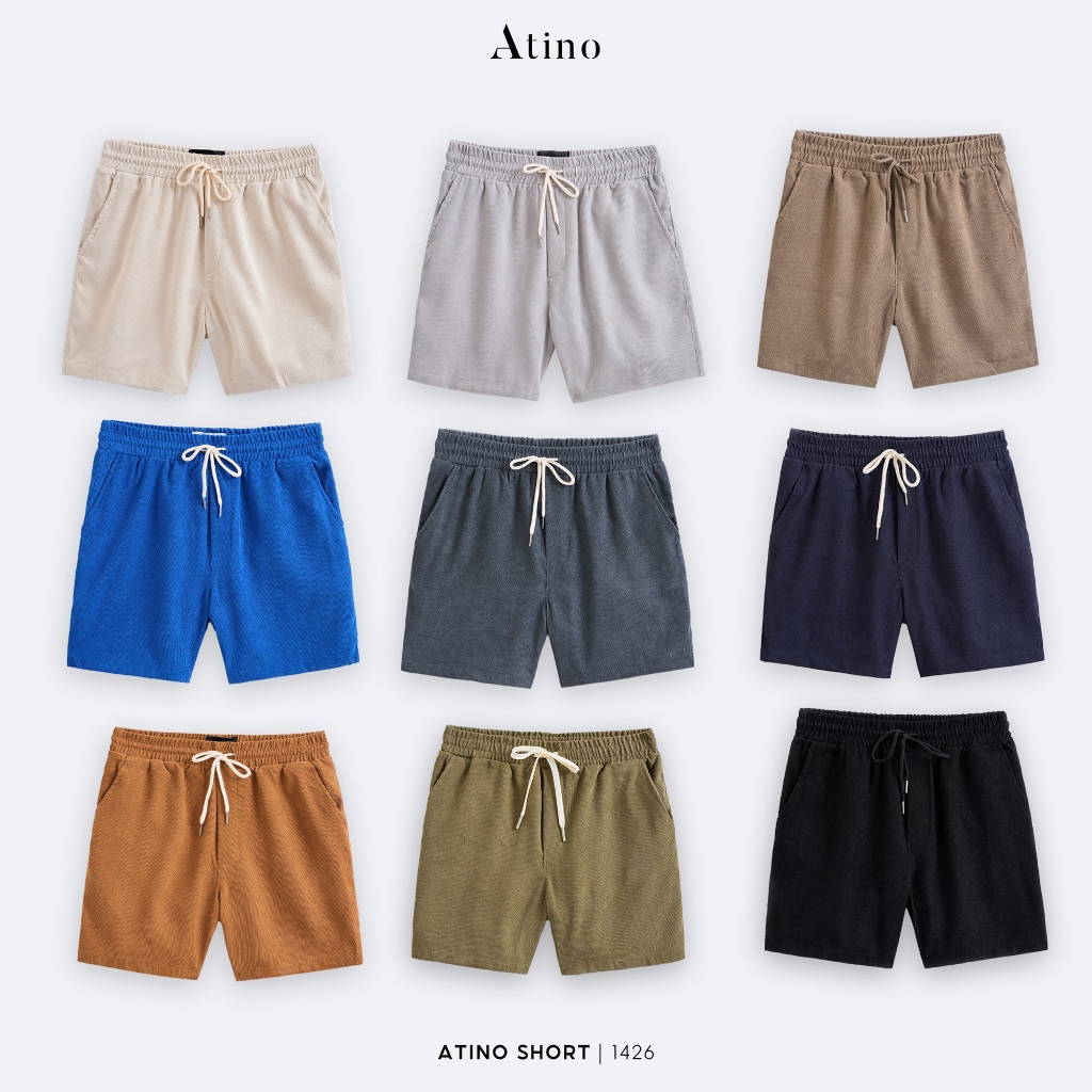 Quần Short Nam Trơn TNUTA ATINO Chất Liệu Nhung Tăm Dáng Trẻ Trung Form Regular QS4.1401