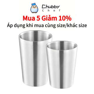 Ly inox 2 lớp 300/350/450ml Chubby Chef chuyên dùng uống đá, đồ uống lạnh Cafe, nhà hàng, cốc uống nước lạnh