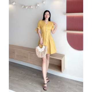 Đầm liền thô boils Odelia, tay buộc nơ nhẹ nhàng thanh lịch