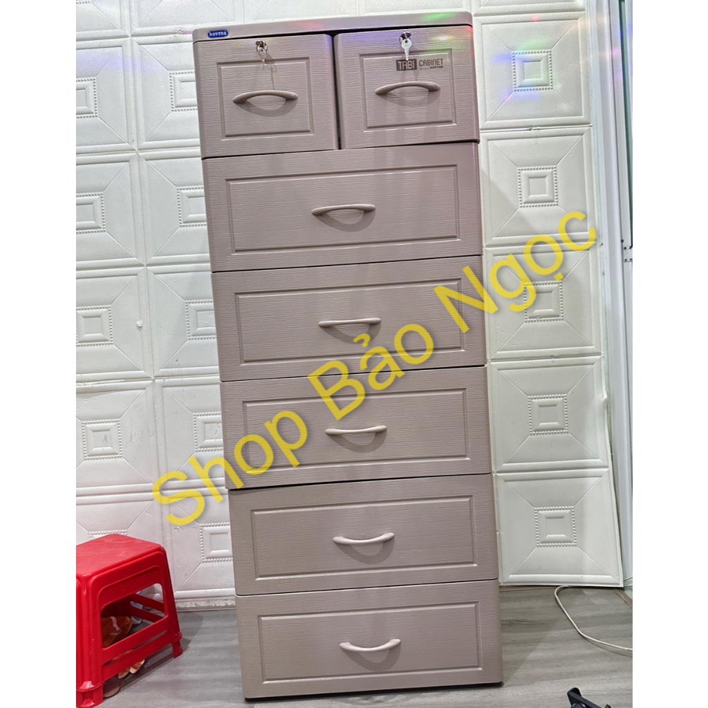 Tủ nhựa Tabi Duy Tân Xám Vân Gỗ 4-5-6 tầng (Hàng có sẵn)