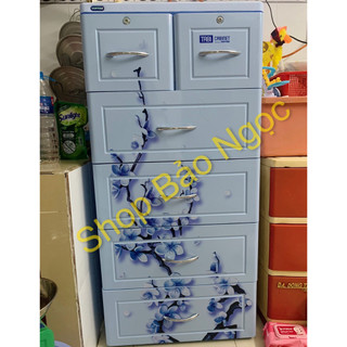 Tủ nhựa Tabi Duy Tân 5 tầng 6 hộc mẫu Hoa mai