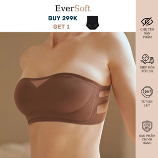 Áo Ngực Không Dây Chống Tụt Chất Su Đúc Áo Lót Không Dây Áo Bra Nâng Ngực EverSoft 401