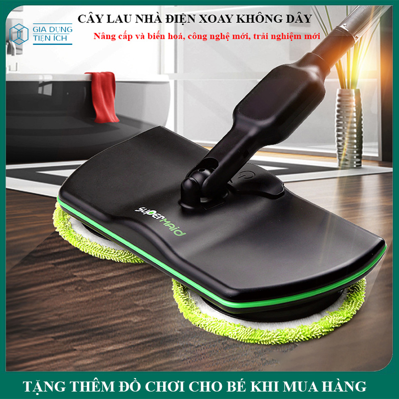 Chổi Điện Lau Nhà Không Dây 2 Đầu Xoay 360 Độ, Máy Lau Sàn Thông Minh Lau Sạch Mọi Ngóc Ngách Tiết Kiệm Sức Lực - X578