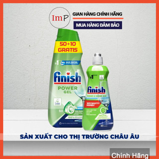 Combo Gel rửa bát Finish Eco 0% và nước làm bóng Finish Eco 0% (Bộ Gel rửa bát hữu cơ)  - ImP