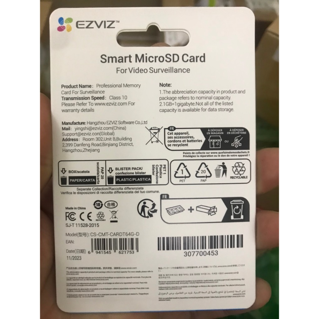 Thẻ nhớ Ezviz chính hãng 64GB, chuyên dùng cho camera | BigBuy360 - bigbuy360.vn