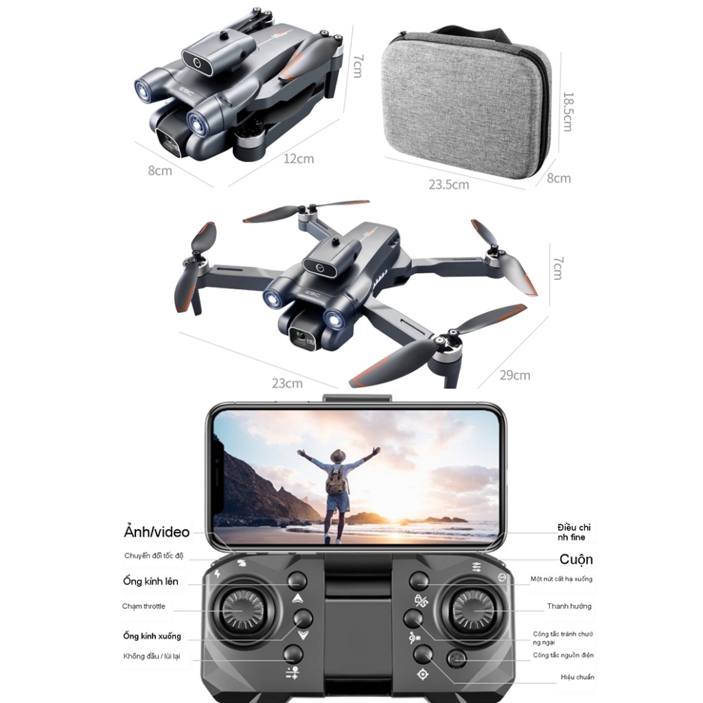 Flycam S1S Drone mini giá rẻ, Tránh Chướng Ngại Vật, Động Cơ Không Chổi Than Bay Ổn Định,Kết nối ứng dụng | BigBuy360 - bigbuy360.vn