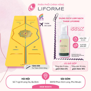 Thảm tập yoga du lịch Liforme Rainbow Hope 2mm - Yellow/Rainbow
